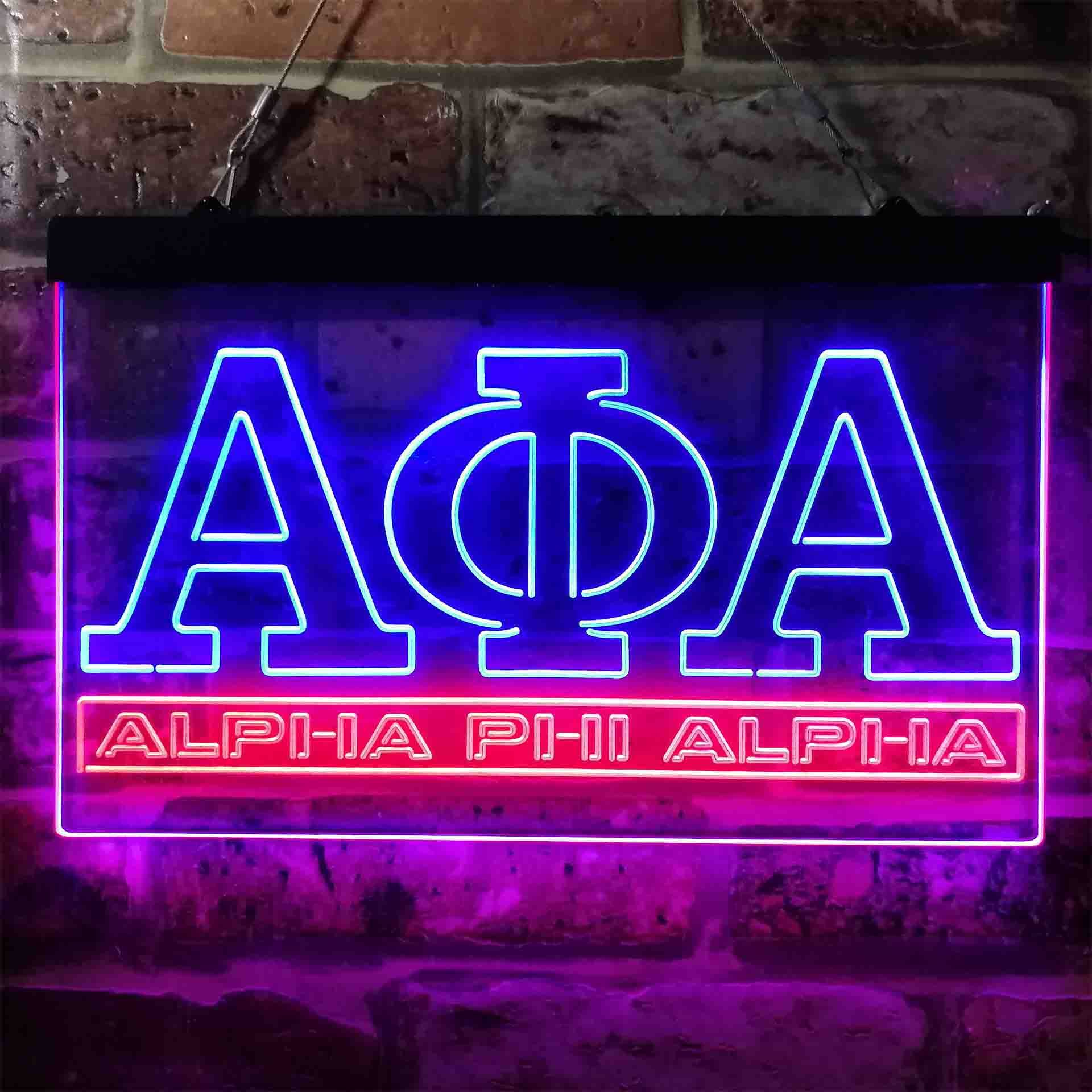 Alpha Phi Alpha Logo Dual LED Neon Light Sign